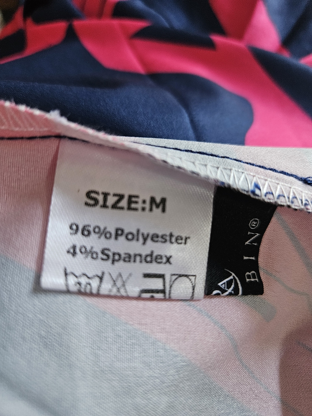 Rapbin Women's Navy and Hot Pink Printed Button-Up Shirt Size Medium - Picture 6 of 7